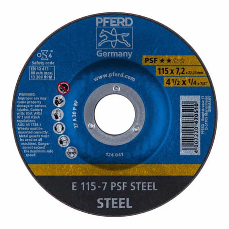 PFERD PSF STEEL grinding disc D115xS7.2mm ( 4000842650 )