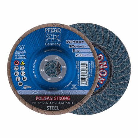 PFERD flap disc POLIFAN Z SGP STRONG STEEL Ø 125 mm grit size 36 conical ( 4000842892 )