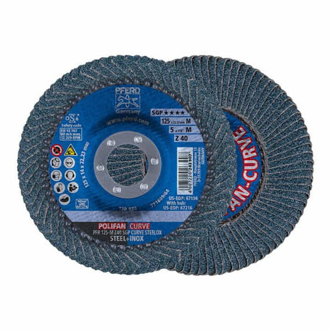 PFERD flap disc POLIFAN Z SGP CURVE STEELOX Ø 125 mm grain size 40 ( 4000842896 )