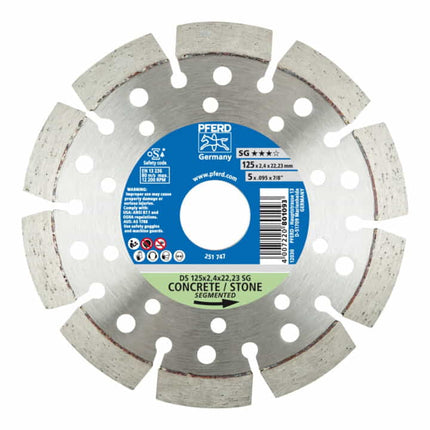 Disco de diamante PFERD DS SG Ø 125 mm agujero 22,23 mm ( 8000429373 )