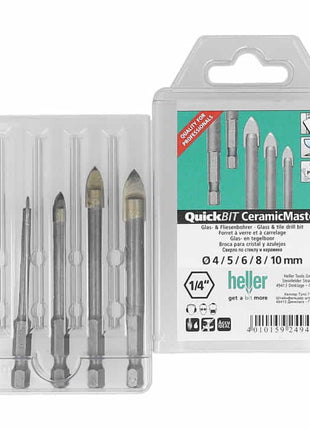 HELLER QuickBit(R) Ceramic Master Set di 5 punte da trapano Ø 4, 5, 6, 8, 10 mm ( 4000864209 )