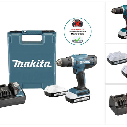 Makita DF 488 D002 taladro atornillador inalámbrico 18 V 42 Nm serie G + 2x baterías 1,5 Ah + cargador + maletín