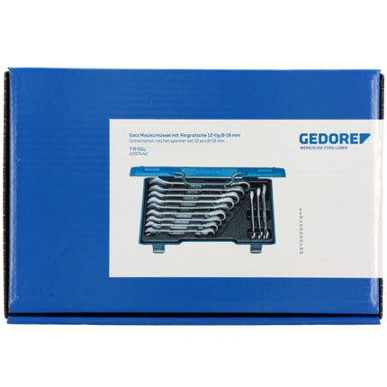GEDORE ratchet spanner set 7 R-012 12-piece spanner widths 8-19 mm ( 4000821989 )