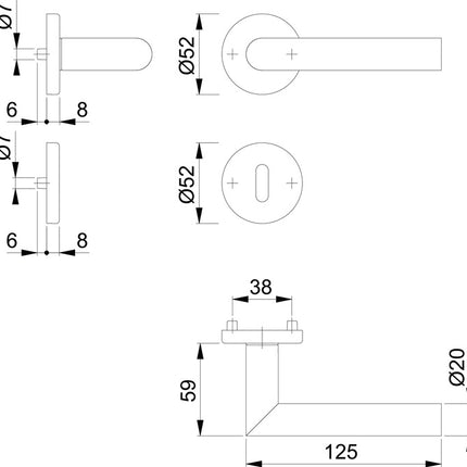 HOPPE Garniture à rosette Amsterdam E1400Z/42KV/42KVS Acier inoxydable F9714M ( 3000209761 )