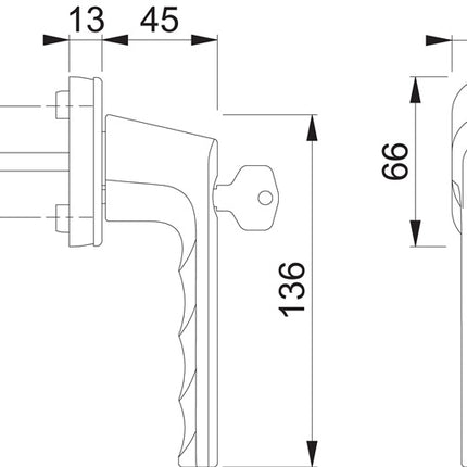 Klamka okienna HOPPE Hamburg 0700LS/U26 100NM Aluminium F1 Kolor srebrny ( 3000203155 )