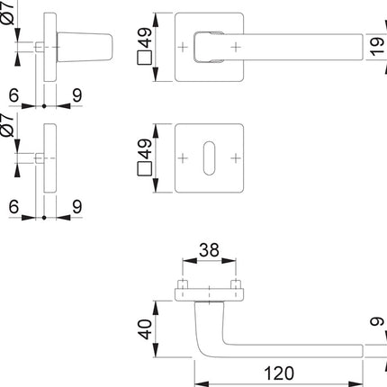Zestaw rozet HOPPE Dublin 1124/843KV/843KVS Aluminium F1 ( 3000203135 )