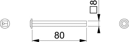 HOPPE mandrino quadro Profilo I mandrino quadro 8 x 80 mm ( 3311003020 )