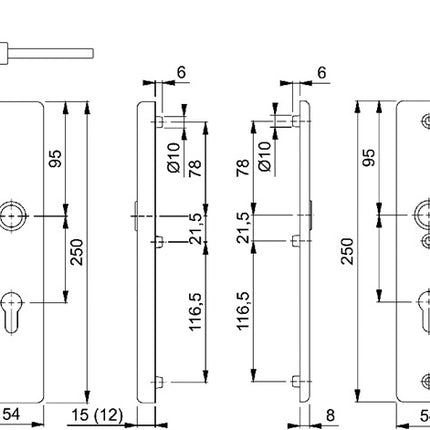 HOPPE Mobiliario de seguridad Birmingham 1117/2221A/2440 Aluminio F2 ( 3000250678 )
