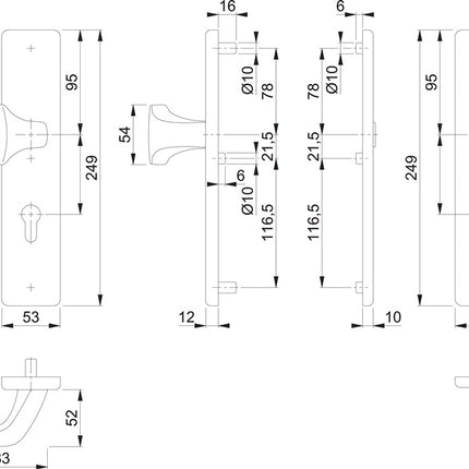 HOPPE Schutzgarnitur E61G/2221/2210 Edelstahl F69 ( 3000209795 )