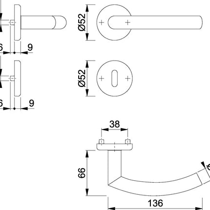HOPPE Rosette set Alta E1433Z/17KV/17KVS Stainless steel F69 ( 3000220080 )