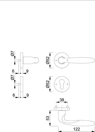 HOPPE set di rose Verona M151/42KV/42KVS ottone F71 ( 3000253733 )