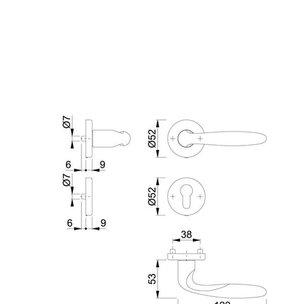 HOPPE set di rose Verona M151/42KV/42KVS ottone F71 ( 3000253733 )