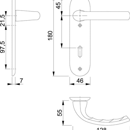HOPPE set di rosette corte Tôkyô 1710/273KP Alluminio F1 ( 3000252570 )