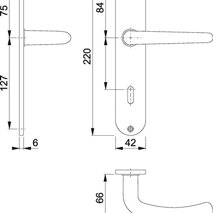 HOPPE set di rosette lunghe Denver E1310Z/302 acciaio inox F69 ( 3000252626 )