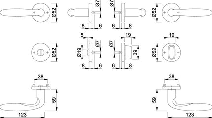 HOPPE set di rose Verona E1800Z/42KV/42KVS acciaio inox F69 ( 3000252711 )