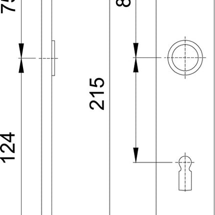 HOPPE par de placas largas 202SP F2 / color alpaca F2 ( 3000252125 )