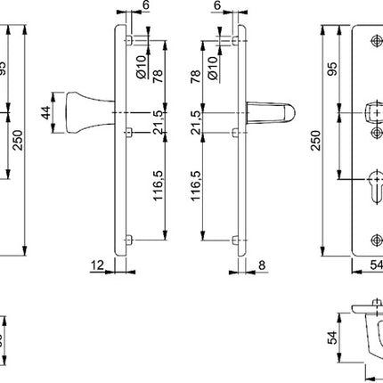 HOPPE Mobili di sicurezza Londra 78G/2221A/2440/113 Alluminio F1 ( 3000220067 )