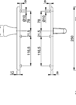 HOPPE Schutzgarnitur London 78G/2221A/2440/113 Aluminium F4 ( 3000220069 )