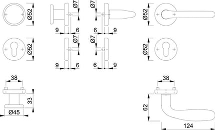 HOPPE set di rosette Cardiff E48/17KV/17KVS/1850Z in acciaio inox F69 ( 3000252139 )