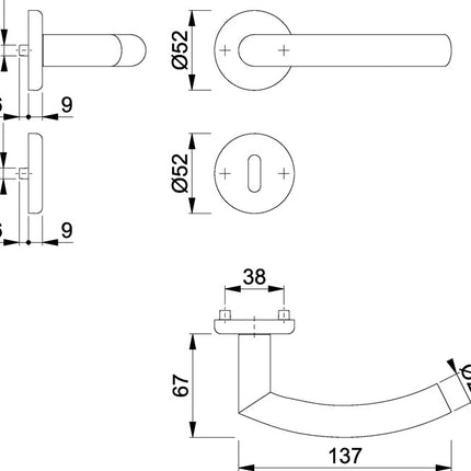 HOPPE Escutcheon set Narvik E1430ZP/17KV/17KVS Stainless steel F69 ( 3000252275 )