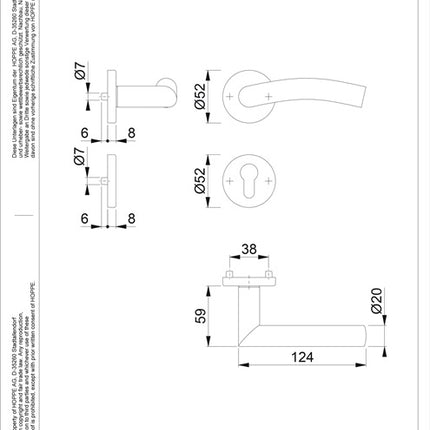 HOPPE Juego de roseta Amberes E1402Z/42KV/42KVS Acero inoxidable F69 ( 3000252906 )