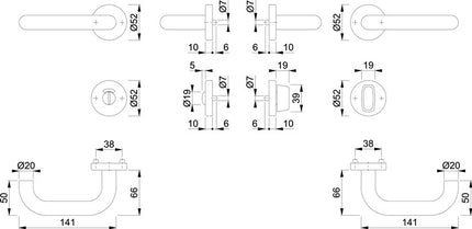 HOPPE rosone Paris E138/42H/42HKVS acciaio inox F69 ( 3000203102 )