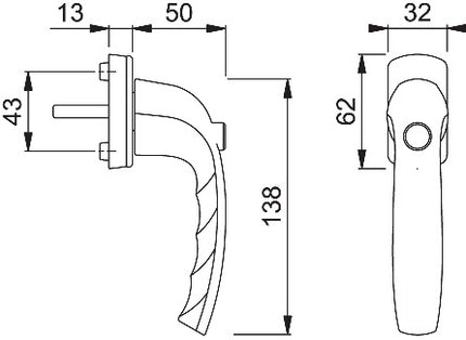 HOPPE window handle New York 0810SV/U10 aluminium F9016 / traffic white ( 3000203691 )