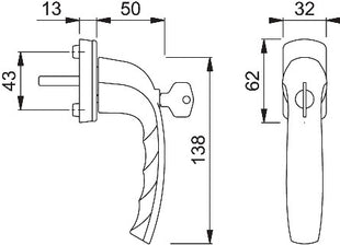 HOPPE window handle New York 0810S/U10 aluminium F9016 / traffic white ( 3000203675 )