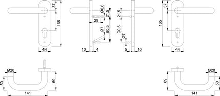 Zestaw przeciwpożarowy HOPPE Paris FS-E138/353KH stal nierdzewna F69 D/D ( 3000203111 )