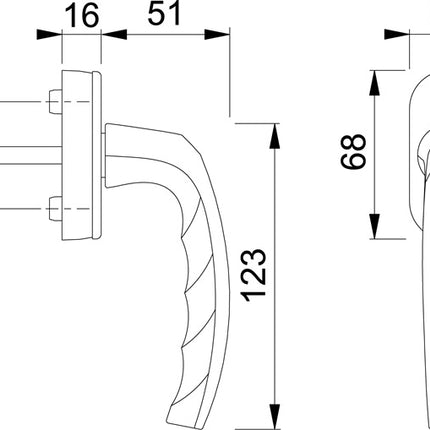 HOPPE window handle Atlanta 0530/US952 aluminium F9016 / traffic white ( 8000347458 )