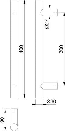HOPPE Stangengriff E5011 Edelstahl Farb-Nr. F69 ( 3000202048 )