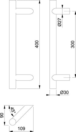 HOPPE espagnolette E5012 acero inoxidable color no. F69 ( 3000202049 )