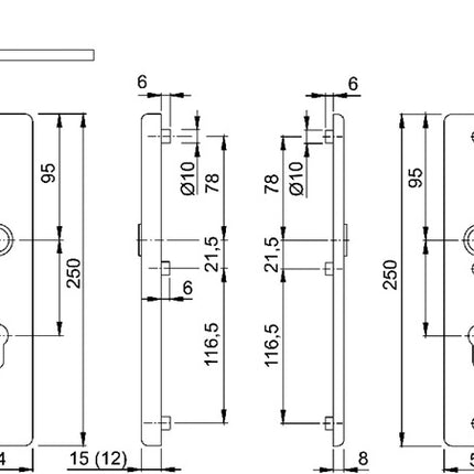 HOPPE Security furniture London 113/2221A/2440 Aluminium F1 ( 3000250111 )