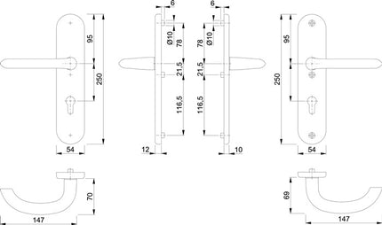 HOPPE Mueble de seguridad Marsella 1138/3331/3410 Aluminio F1 ( 3000209084 )