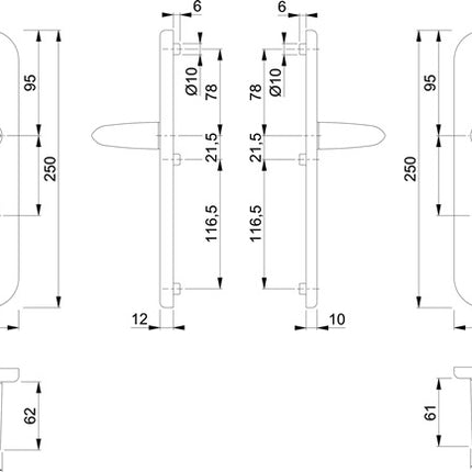 HOPPE Security furniture Stockholm 1140/3331/3410 Aluminium F1 ( 3000209127 )