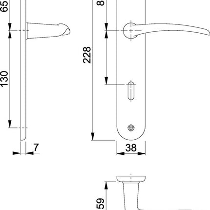 Zestaw długich płytek HOPPE Istanbul M171/332P mosiądz F41 ( 3000253680 )