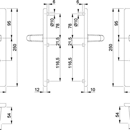 HOPPE Garniture de protection London 113/2221/2410 aluminium F2 ( 3000209909 )