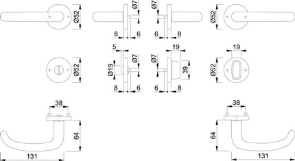 HOPPE Escutcheon set San Francisco E1301Z/42KV/42KVS Stainless steel F69 ( 3000202019 )