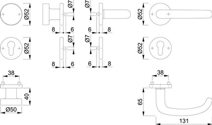HOPPE Garniture à rosette San Francisco E58/42KV/42KVS/1301Z Acier inoxydable F69 ( 3000202020 )