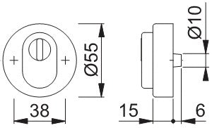 Escudo de seguridad HOPPE E42ZNSB-ZA acero inoxidable F69 ( 3000220125 )