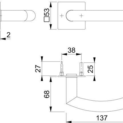 Par de manillas HOPPE Trondheim E1430Z/848N acero inoxidable F69 ( 3000203527 )