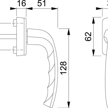 HOPPE Fenstergriff New York 0810/US10 Aluminium F8707 / dunkelbraun ( 3000203782 )