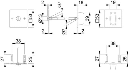 Par de rosetas de llave HOPPE E848NS acero inoxidable F69 ( 3000203534 )