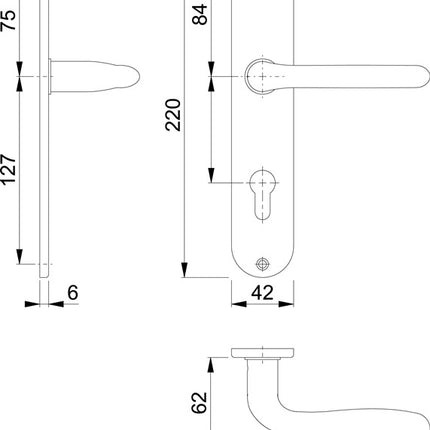 HOPPE zestaw długich rozet Cardiff E1850Z/302 stal nierdzewna F69 ( 3000252429 )