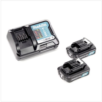 Makita JR 103 DWAE 10,8 V Akku Reciprosäge JR103D + 2 x BL1020B 2 Ah Akkus + 1 x DC10WC Ladegerät in robustem Koffer - Toolbrothers