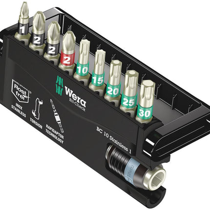 WERA stainless steel bit set BC 10 Stainless 1 10-piece ( 4000828393 )