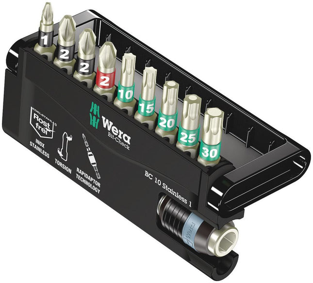 Set di punte in acciaio inossidabile WERA BC 10 Stainless 1 da 10 pezzi ( 4000828393 )
