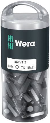 WERA large pack of bits 867/1 Z 1/4 ″ T 15 Length 25 mm ( 4000822270 )