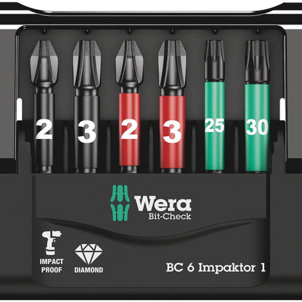 WERA bit assortment Bit-Check 6 Impactor 1 6-piece ( 4000829044 )