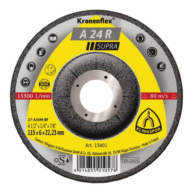 KLINGSPOR grinding disc A 24 R Supra D115xS6mm ( 4000841086 )